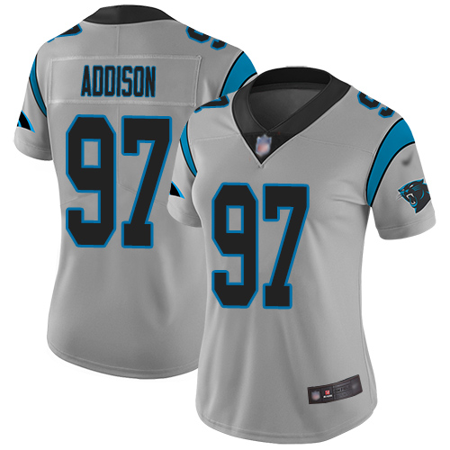 Carolina Panthers Limited Silver Women Mario Addison Jersey NFL Football 97 Inverted Legend